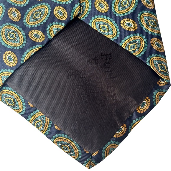 Authentic Burberrys Vintage Neck Tie Medallion Print Embossed Tipping England - Picture 5 of 11